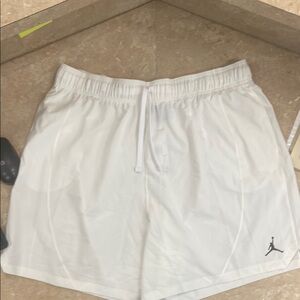 Jordan White Athletic Shorts with Elastic Waistband